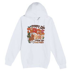 Cowboy Christmas Giddy Up Jingle Horse Pick Up Your Feet Howdy Premium Pullover Hoodie