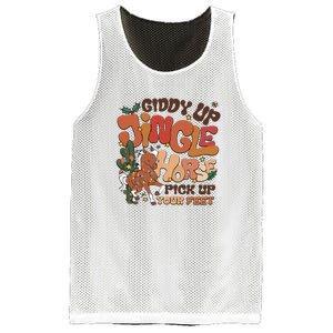 Cowboy Christmas Giddy Up Jingle Horse Pick Up Your Feet Howdy Mesh Reversible Basketball Jersey Tank