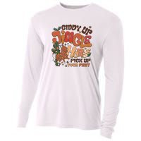 Cowboy Christmas Giddy Up Jingle Horse Pick Up Your Feet Howdy Cooling Performance Long Sleeve Crew