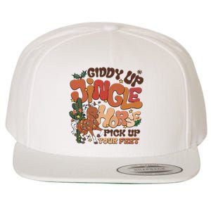 Cowboy Christmas Giddy Up Jingle Horse Pick Up Your Feet Howdy Wool Snapback Cap