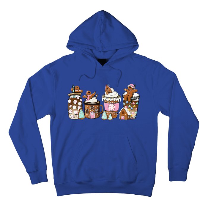 Coffee Christmas Gingerbread Pink Funny Latte Cozy Winter Hoodie