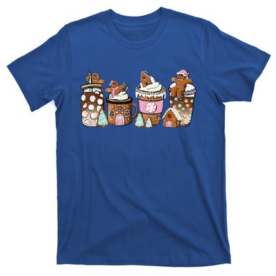 Coffee Christmas Gingerbread Pink Funny Latte Cozy Winter T-Shirt