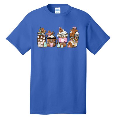 Coffee Christmas Gingerbread Pink Funny Latte Cozy Winter Tall T-Shirt