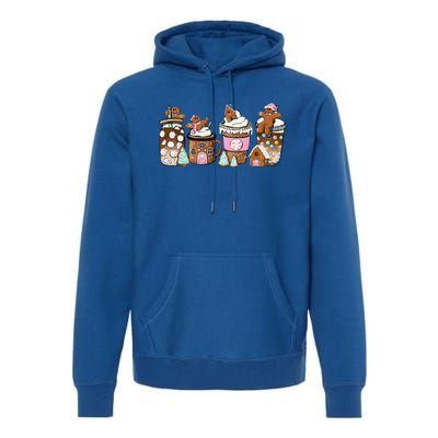 Coffee Christmas Gingerbread Pink Funny Latte Cozy Winter Premium Hoodie