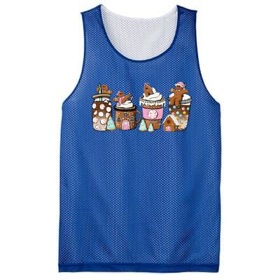 Coffee Christmas Gingerbread Pink Funny Latte Cozy Winter Mesh Reversible Basketball Jersey Tank