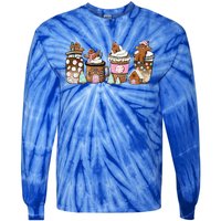 Coffee Christmas Gingerbread Pink Funny Latte Cozy Winter Tie-Dye Long Sleeve Shirt