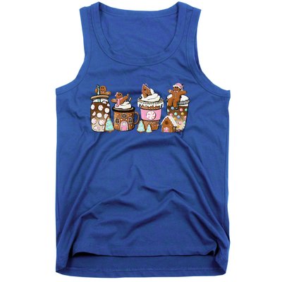 Coffee Christmas Gingerbread Pink Funny Latte Cozy Winter Tank Top