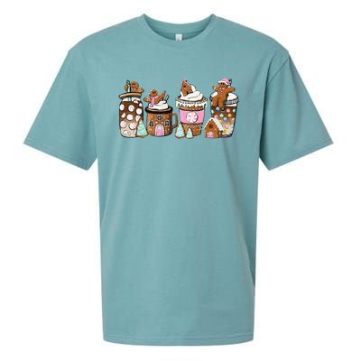 Coffee Christmas Gingerbread Pink Funny Latte Cozy Winter Sueded Cloud Jersey T-Shirt