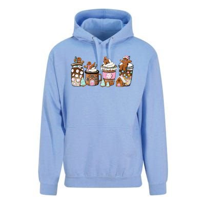 Coffee Christmas Gingerbread Pink Funny Latte Cozy Winter Unisex Surf Hoodie