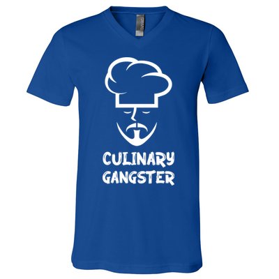 Chef Cute Gift Culinary Gangster Vintage Style Chef Gift V-Neck T-Shirt