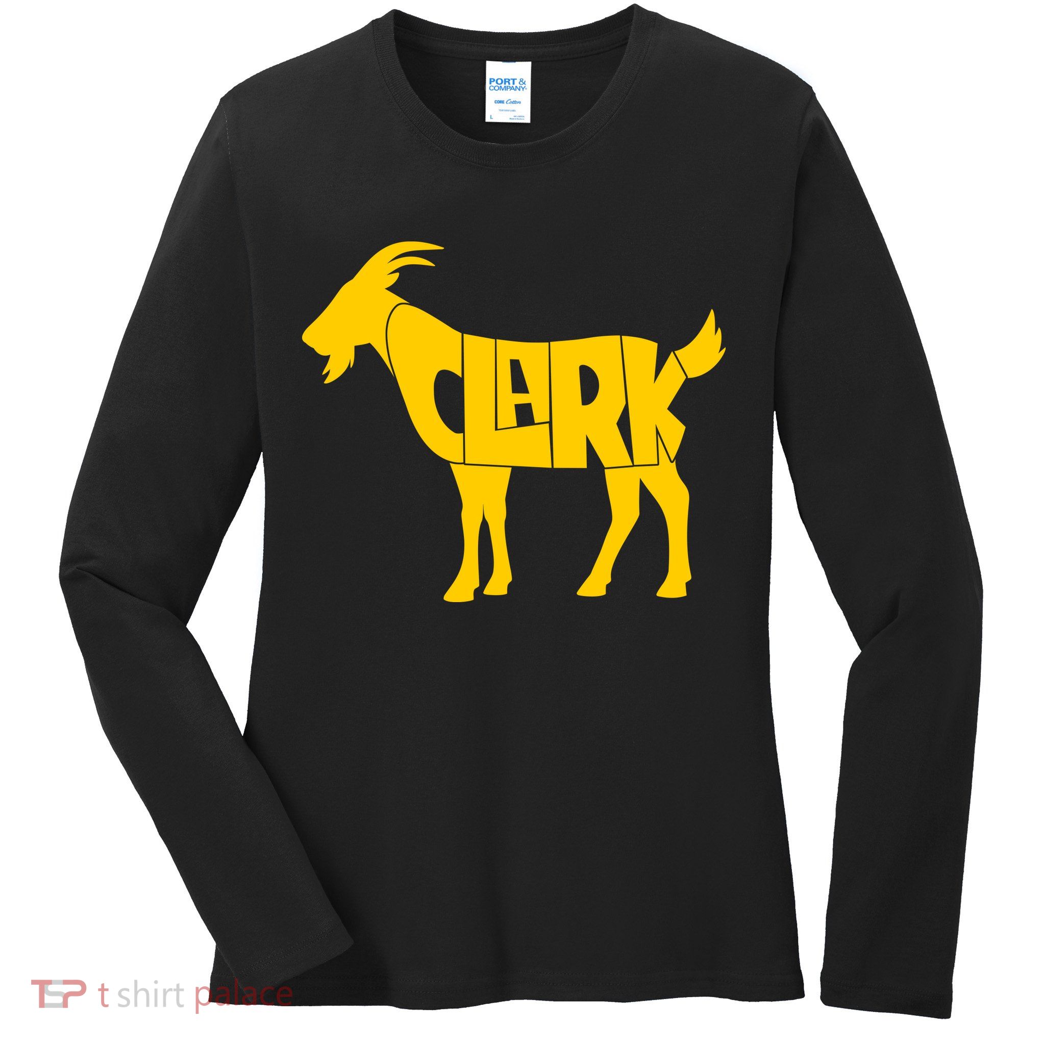 Clark Goat Basketball Fan Goat Ladies Long Sleeve Shirt