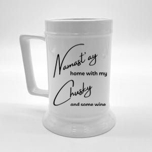 Chusky Cute Gift Funny Nama'stay For Yoga And Dog Lovers Funny Gift Beer Stein