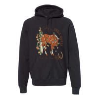 Cowboy Christmas Giddy Up Jingle Horse Pick Up Your Feet Premium Hoodie