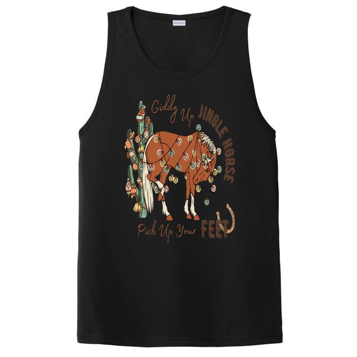 Cowboy Christmas Giddy Up Jingle Horse Pick Up Your Feet PosiCharge Competitor Tank