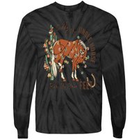 Cowboy Christmas Giddy Up Jingle Horse Pick Up Your Feet Tie-Dye Long Sleeve Shirt