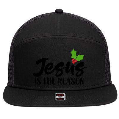 Christian Christ Gift Jesus Is The Reason For The Season Great Gift 7 Panel Mesh Trucker Snapback Hat