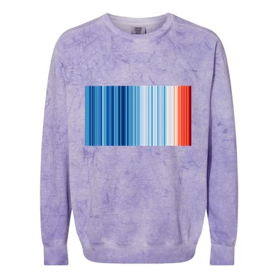 Climate Change Global Warming Temperature Stripes Colorblast Crewneck Sweatshirt