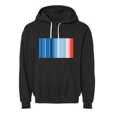 Climate Change Global Warming Temperature Stripes Garment-Dyed Fleece Hoodie