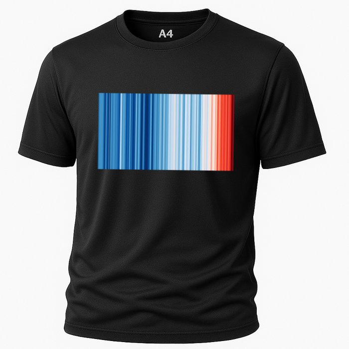 Climate Change Global Warming Temperature Stripes Cooling Performance Crew T-Shirt