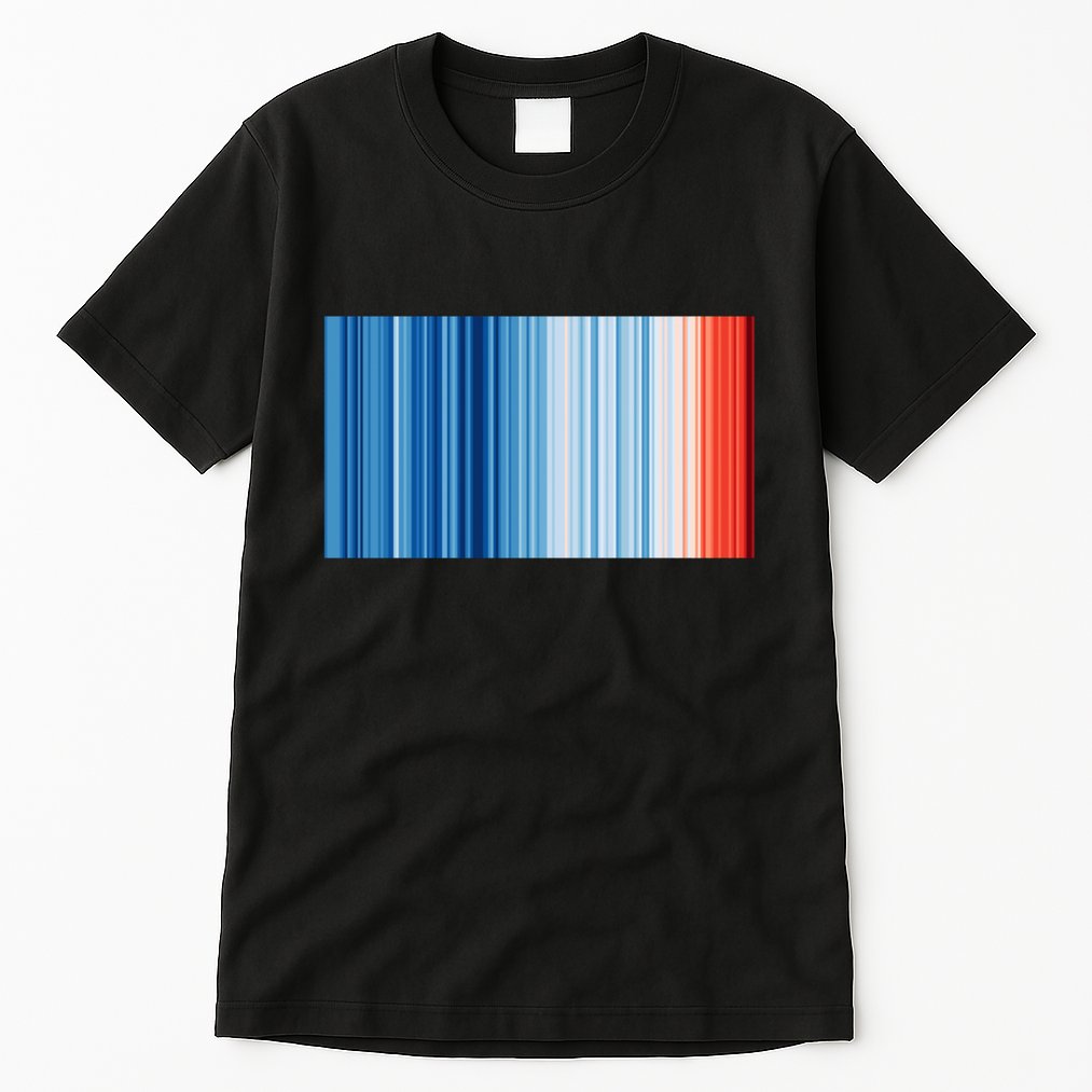 Climate Change Global Warming Temperature Stripes Tall T-Shirt
