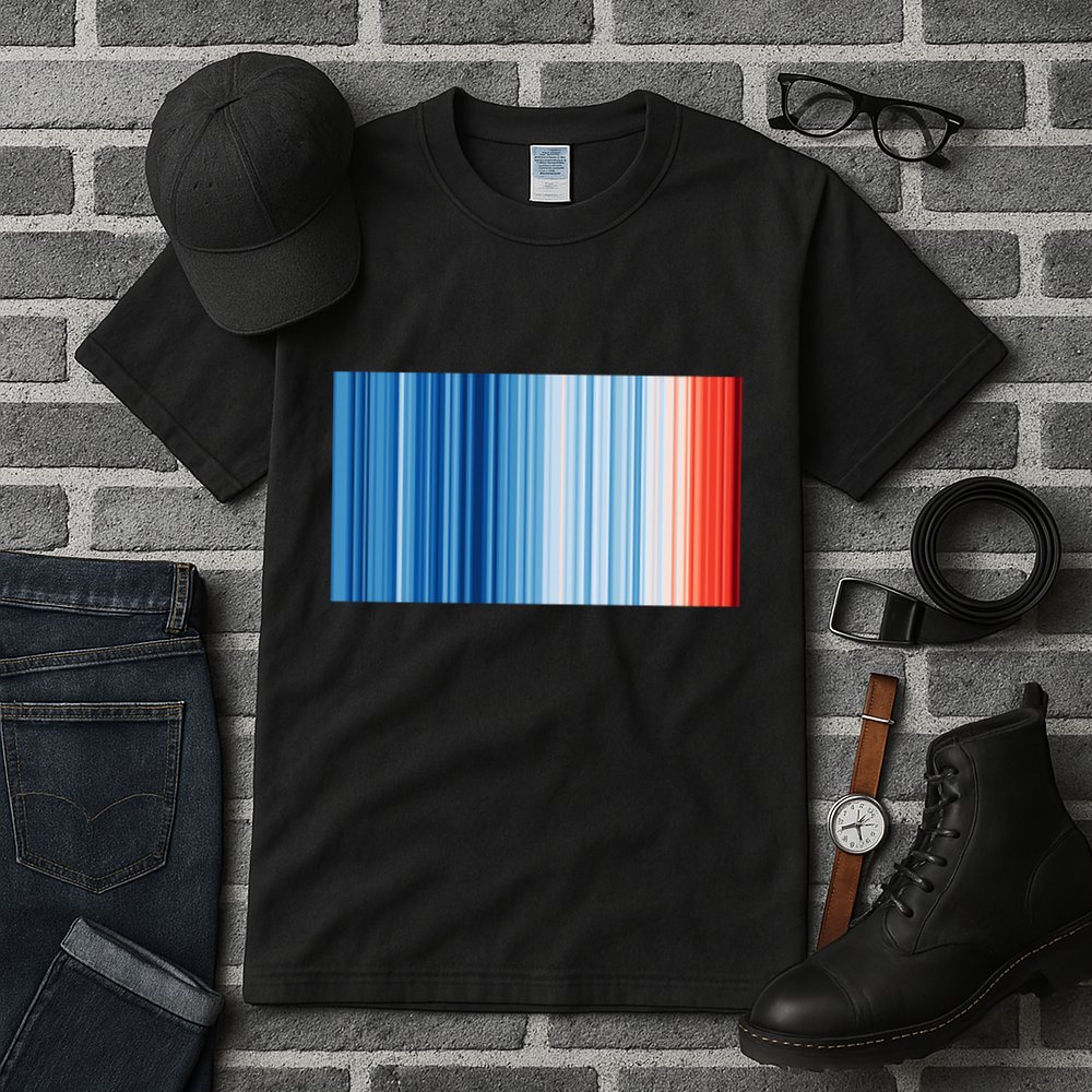Climate Change Global Warming Temperature Stripes Tall T-Shirt