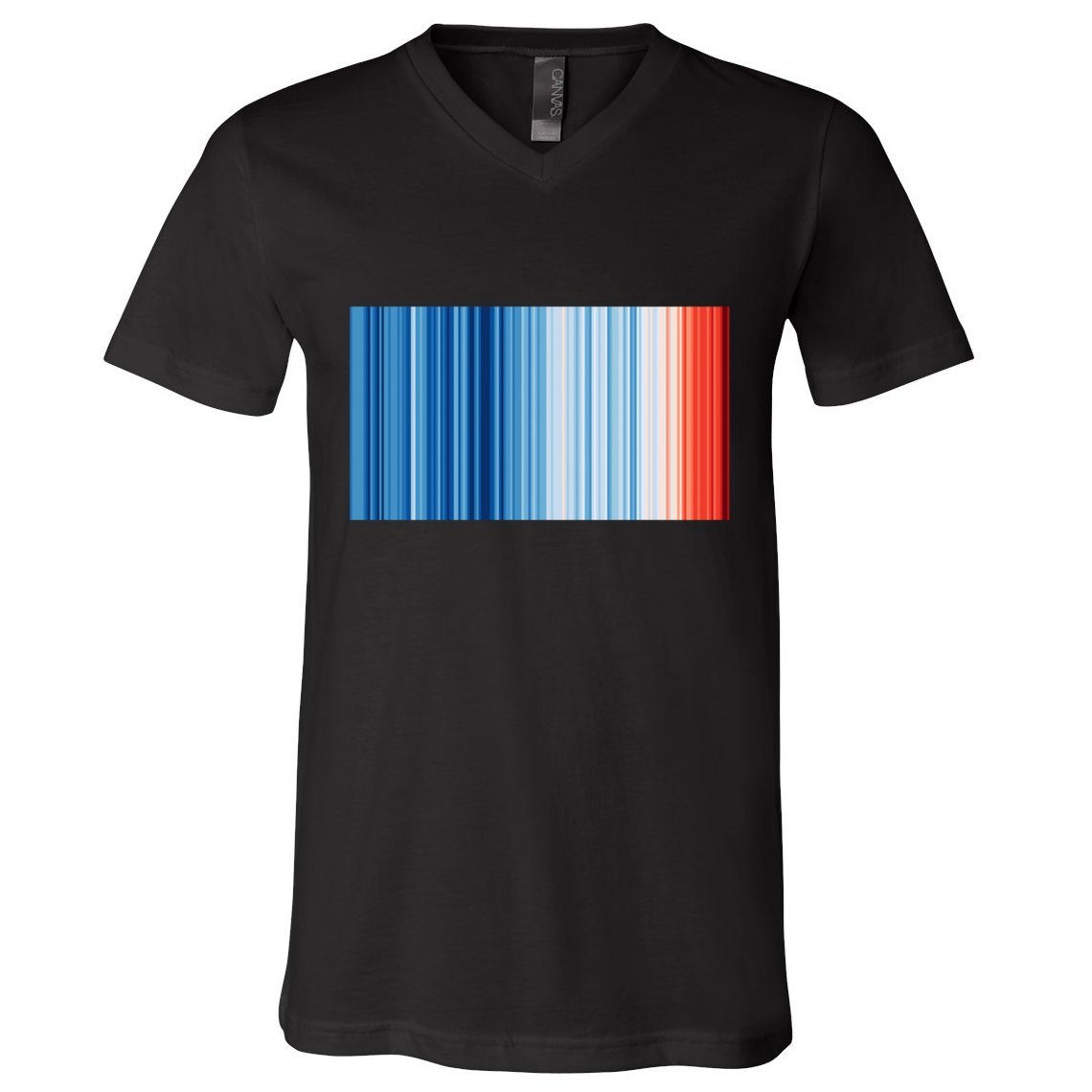 Climate Change Global Warming Temperature Stripes V-Neck T-Shirt