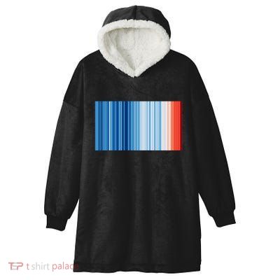 Climate Change Global Warming Temperature Stripes Hooded Wearable Blanket