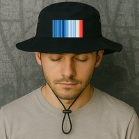 Climate Change Global Warming Temperature Stripes Bucket Hat