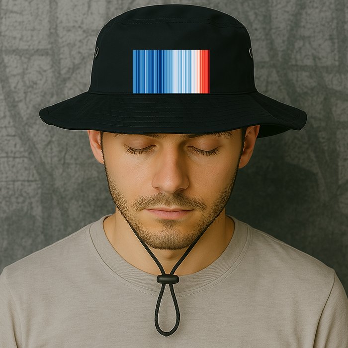 Climate Change Global Warming Temperature Stripes Bucket Hat