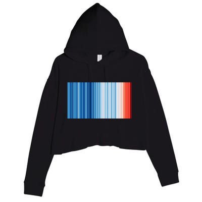 Climate Change Global Warming Temperature Stripes Crop Fleece Hoodie