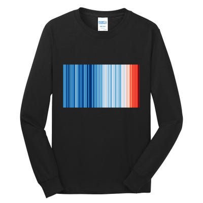 Climate Change Global Warming Temperature Stripes Tall Long Sleeve T-Shirt