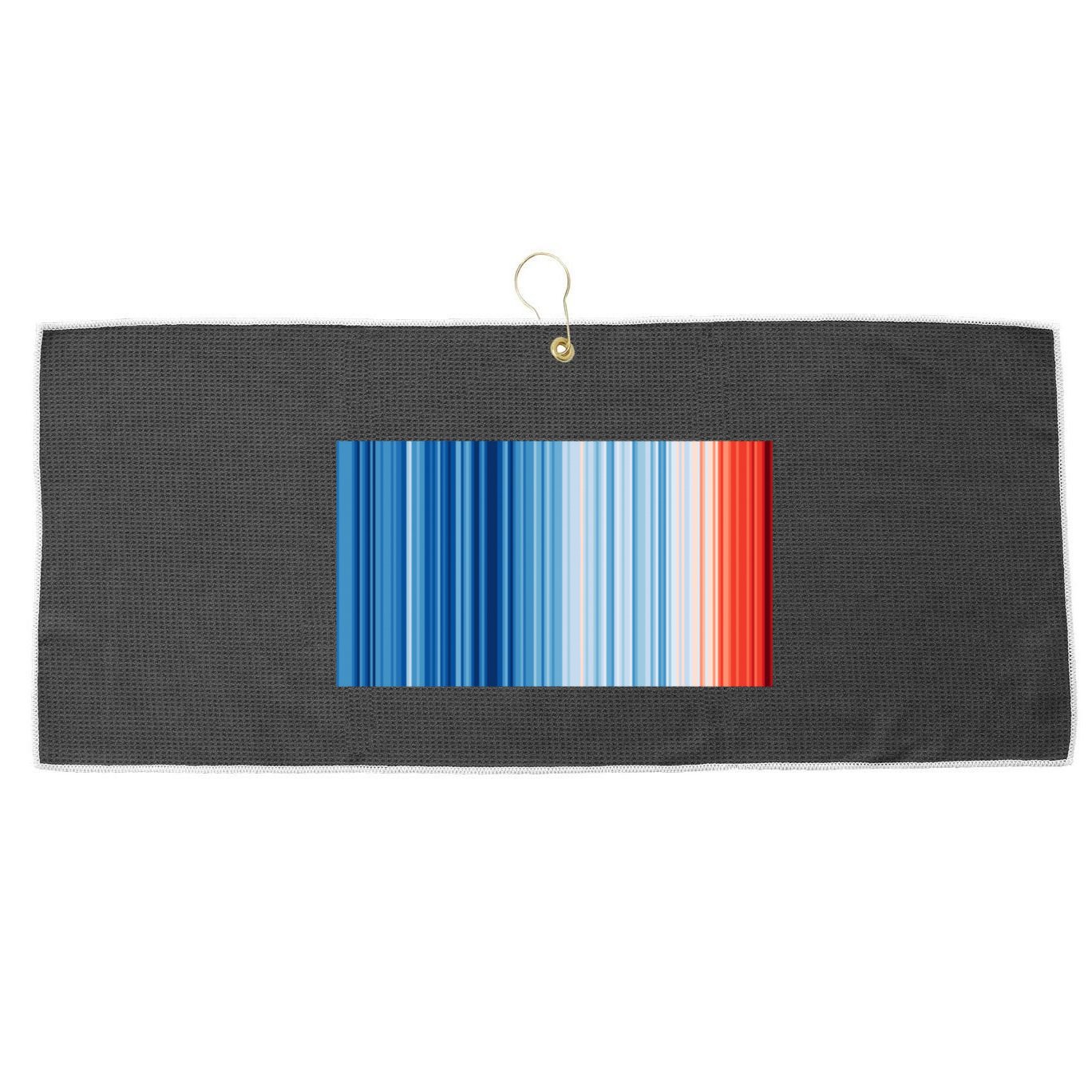 Climate Change Global Warming Temperature Stripes Large Microfiber Waffle Golf Towel