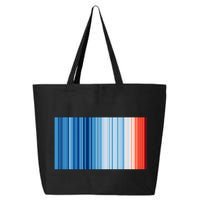 Climate Change Global Warming Temperature Stripes 25L Jumbo Tote
