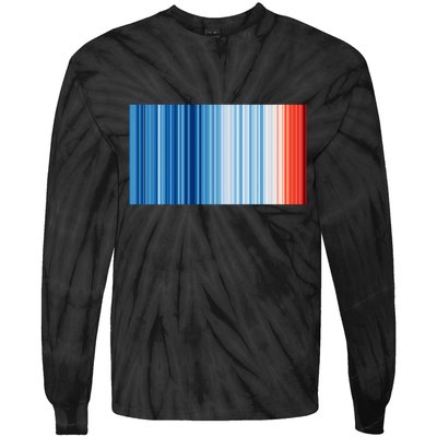 Climate Change Global Warming Temperature Stripes Tie-Dye Long Sleeve Shirt