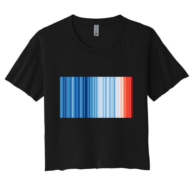 Climate Change Global Warming Temperature Stripes Crop Top