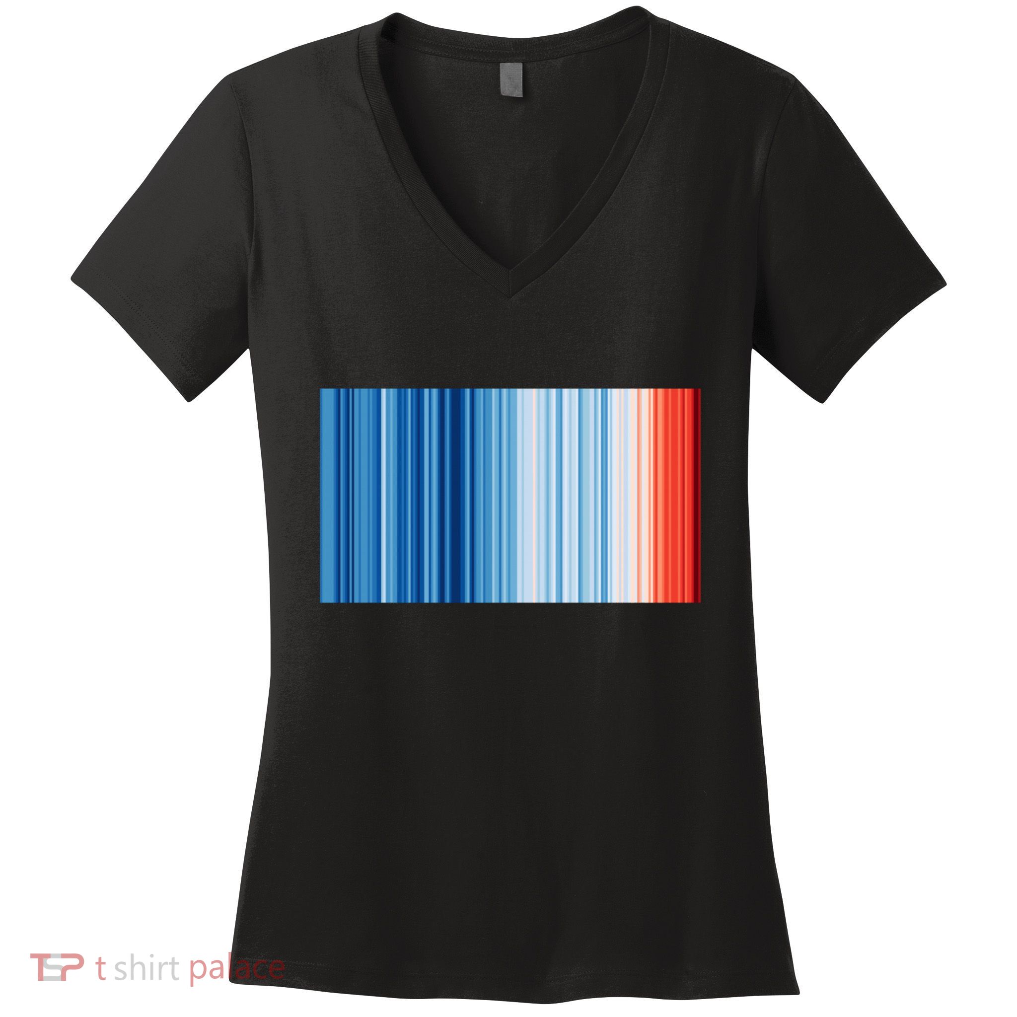 Climate Change Global Warming Temperature Stripes Women's V-Neck T-Shirt