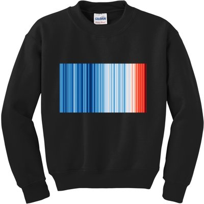 Climate Change Global Warming Temperature Stripes Kids Sweatshirt