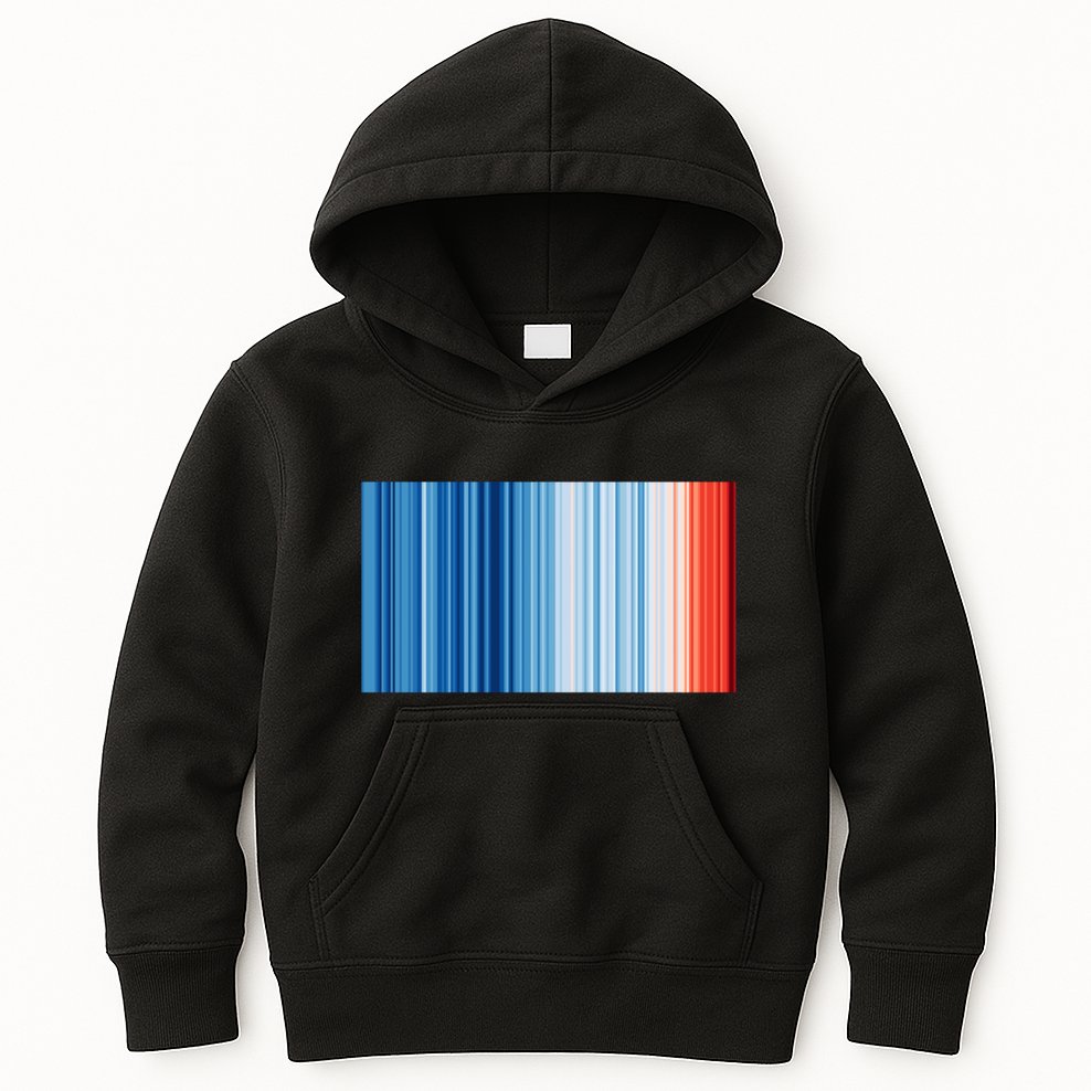 Climate Change Global Warming Temperature Stripes Kids Hoodie