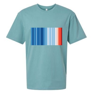 Climate Change Global Warming Temperature Stripes Sueded Cloud Jersey T-Shirt