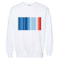 Climate Change Global Warming Temperature Stripes Garment-Dyed Sweatshirt