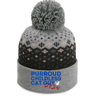 Childless Cat Guy Funny Childless Cat 2024 Childless Cat The Baniff Cuffed Pom Beanie