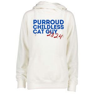 Childless Cat Guy Funny Childless Cat 2024 Childless Cat Womens Funnel Neck Pullover Hood