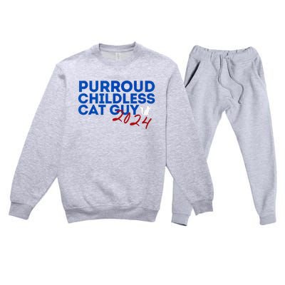 Childless Cat Guy Funny Childless Cat 2024 Childless Cat Premium Crewneck Sweatsuit Set