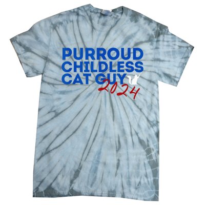 Childless Cat Guy Funny Childless Cat 2024 Childless Cat Tie-Dye T-Shirt