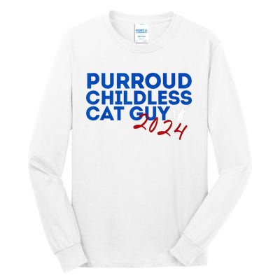 Childless Cat Guy Funny Childless Cat 2024 Childless Cat Tall Long Sleeve T-Shirt