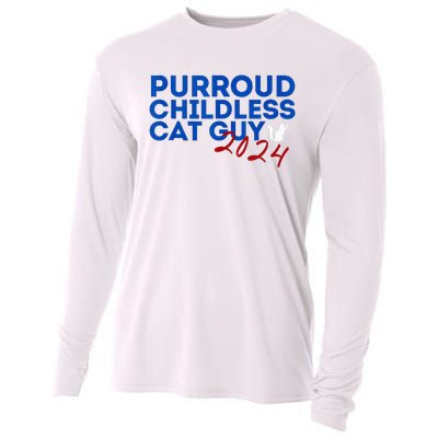 Childless Cat Guy Funny Childless Cat 2024 Childless Cat Cooling Performance Long Sleeve Crew