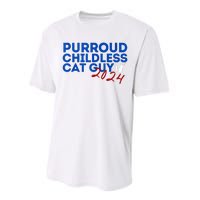 Childless Cat Guy Funny Childless Cat 2024 Childless Cat Performance Sprint T-Shirt