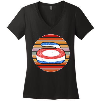 Curling Cool Gift Women's V-Neck T-Shirt