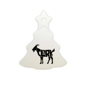 Cute Clark Goat Basketball Fan Gift Ceramic Tree Ornament