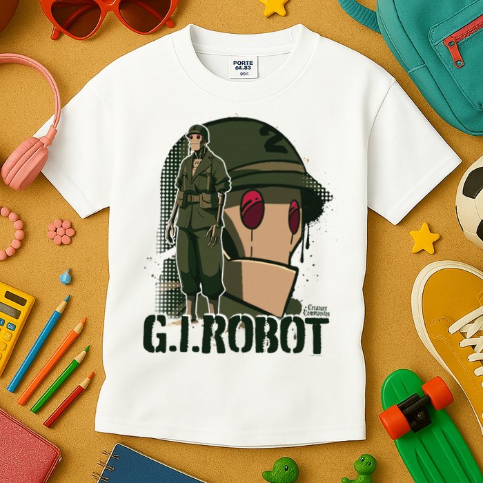Creature Commandos G.I. Robot Showcase Kids T-Shirt